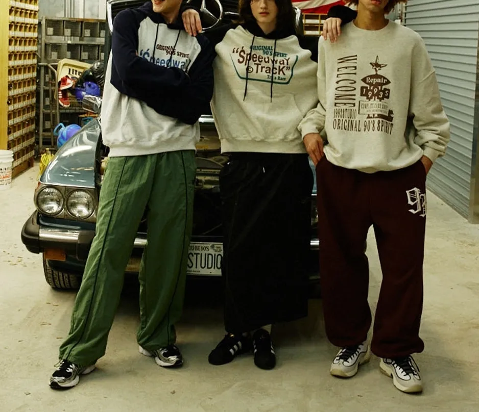 1993studio  |Unisex Street Style Long Sleeves Plain Logo Hoodies