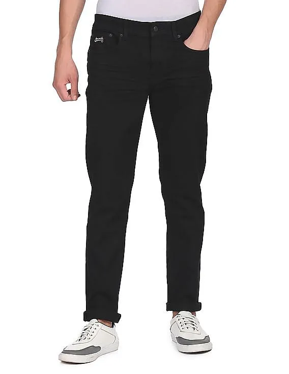 Aeropostale Men Black Mid Rise Slim Fit Jeans
