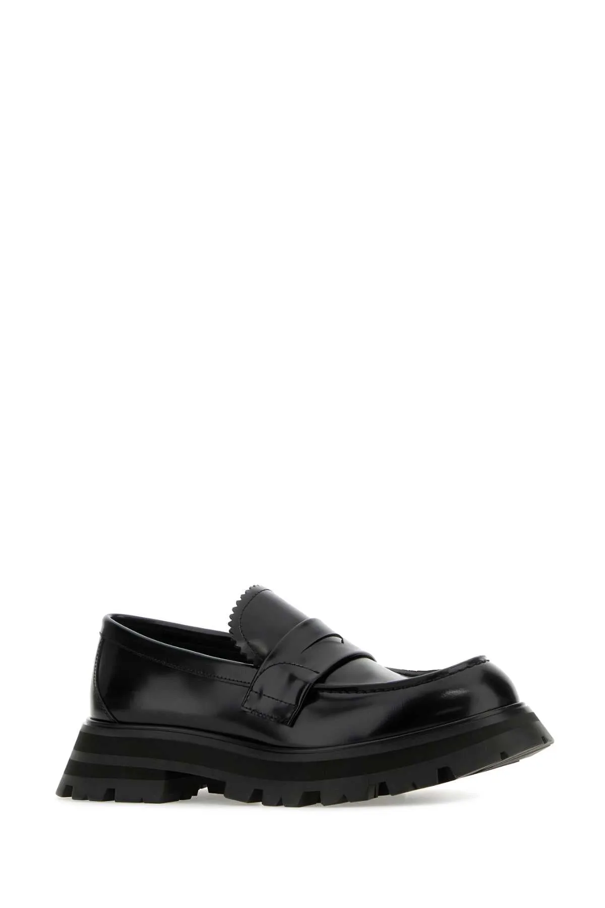Alexander Mcqueen Black Leather Loafers