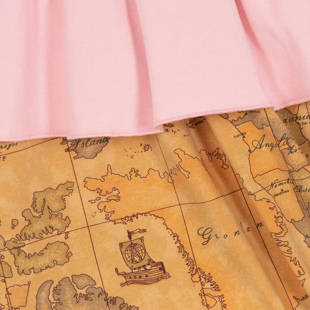 Baby Girls Cotton Jersey Geo Map Dress