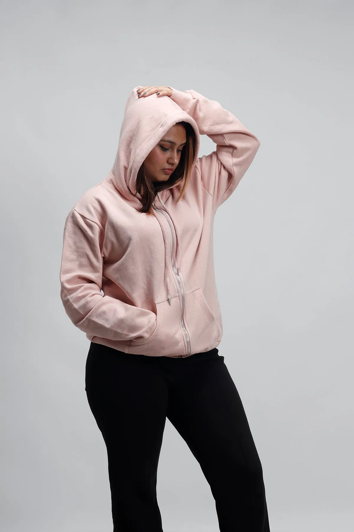 Baby Pink Zip Hoodies + Wide Leg Co-ord Set