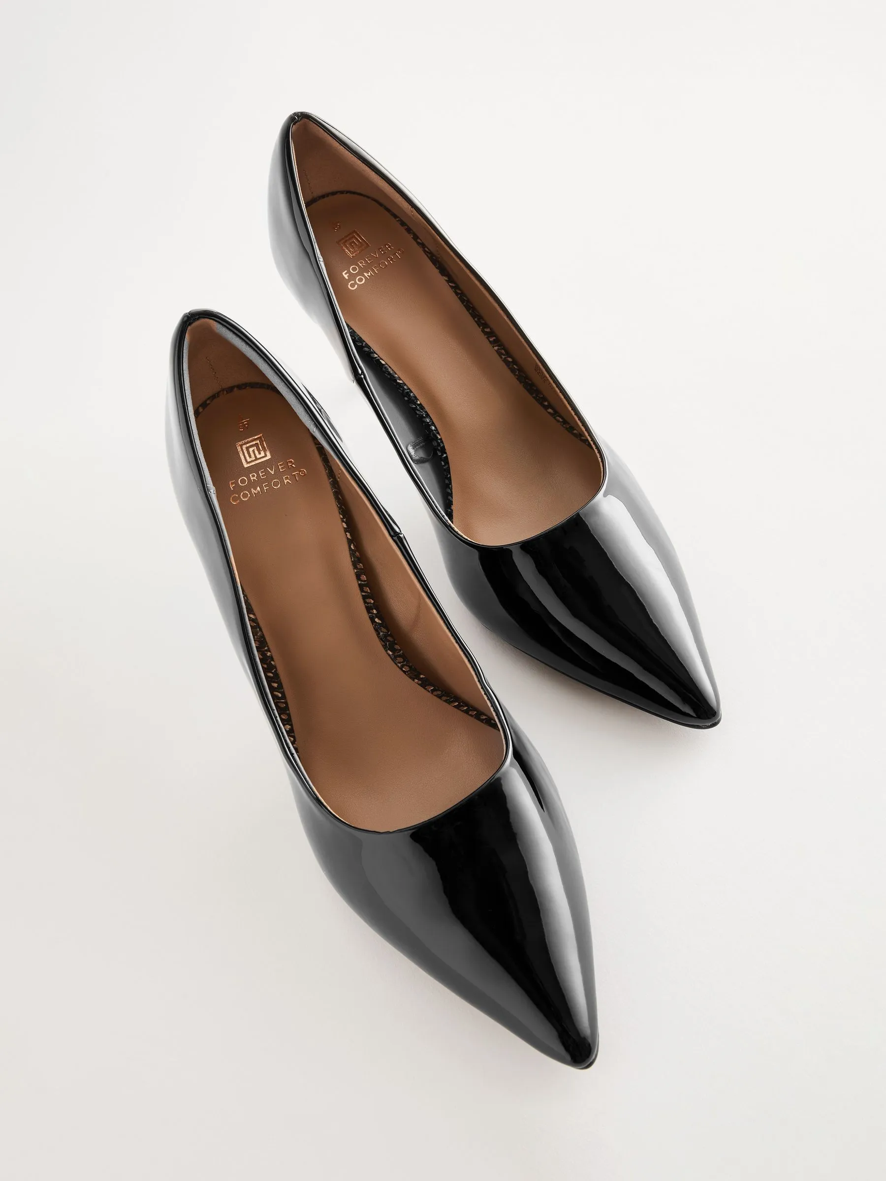 Black Forever Comfort® Point Toe Mid Heel Court Shoes