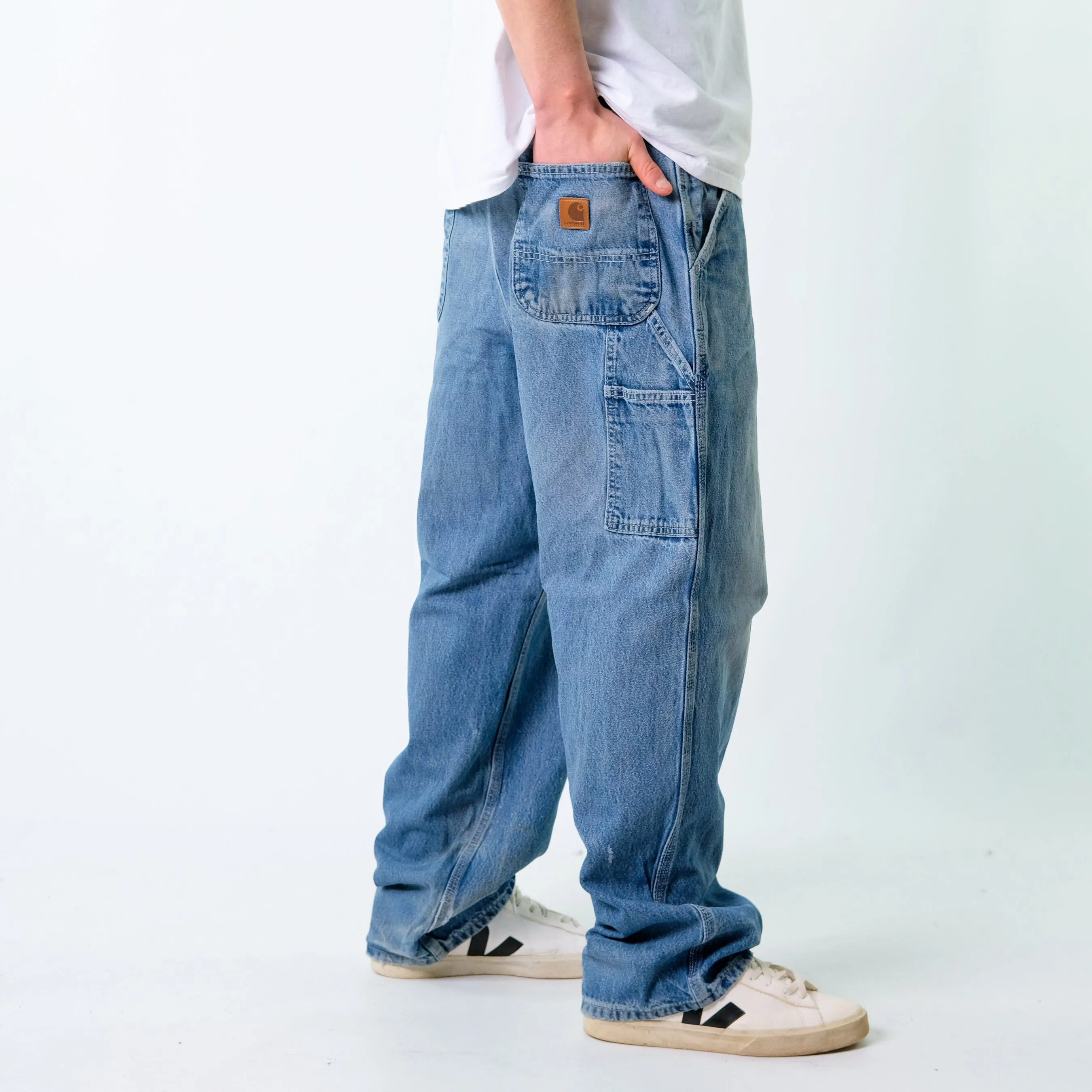 Blue y2ks Carhartt Denim Carpenter Baggy Jeans Pants (36x30)