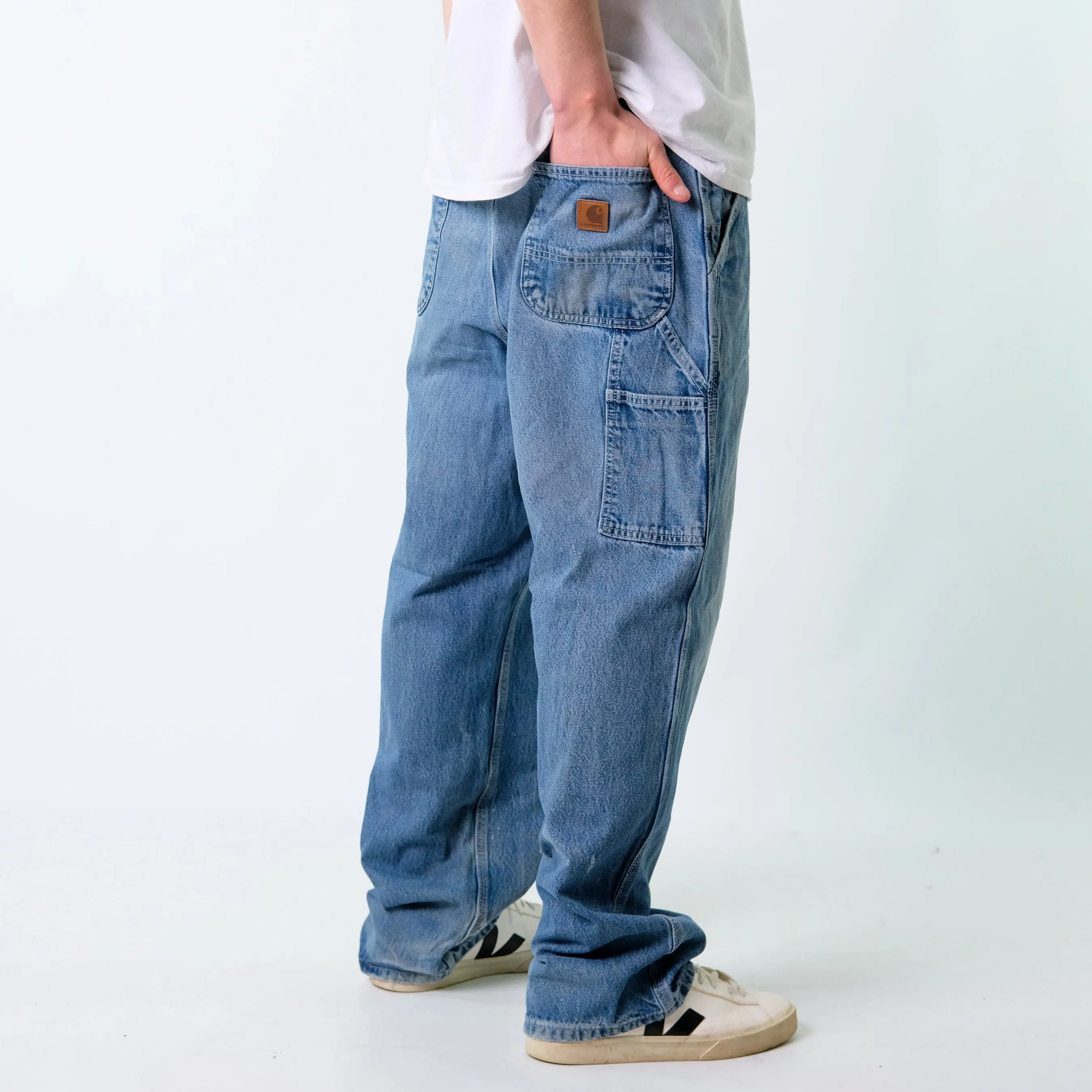 Blue y2ks Carhartt Denim Carpenter Baggy Jeans Pants (36x30)