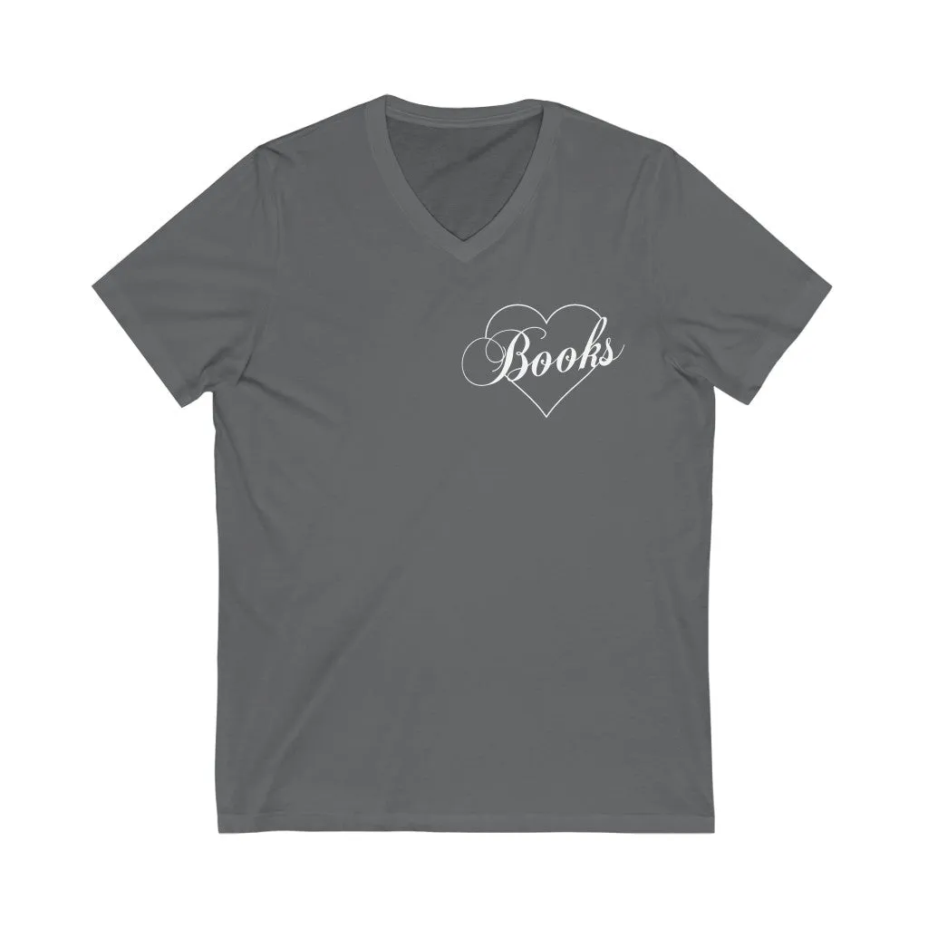 Books Unisex Jersey Short Sleeve V-Neck Tee