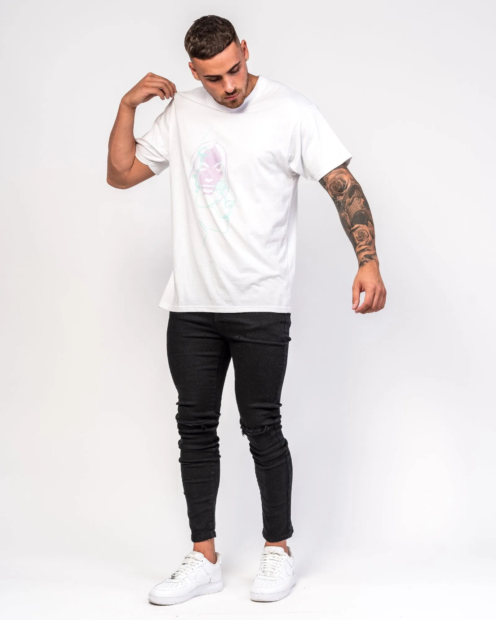 Distorted Faces Oversized T-Shirt