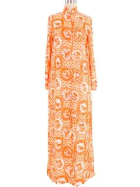 Donald Brooks Novelty Printed Jersey Dress