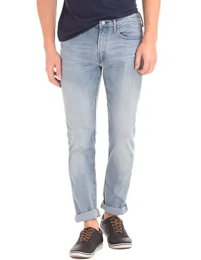 GAP Men Blue Stone Washed Slim Fit Jeans