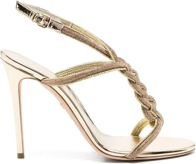 Giambattista Valli 120mm crystal-embellished sandals Gold