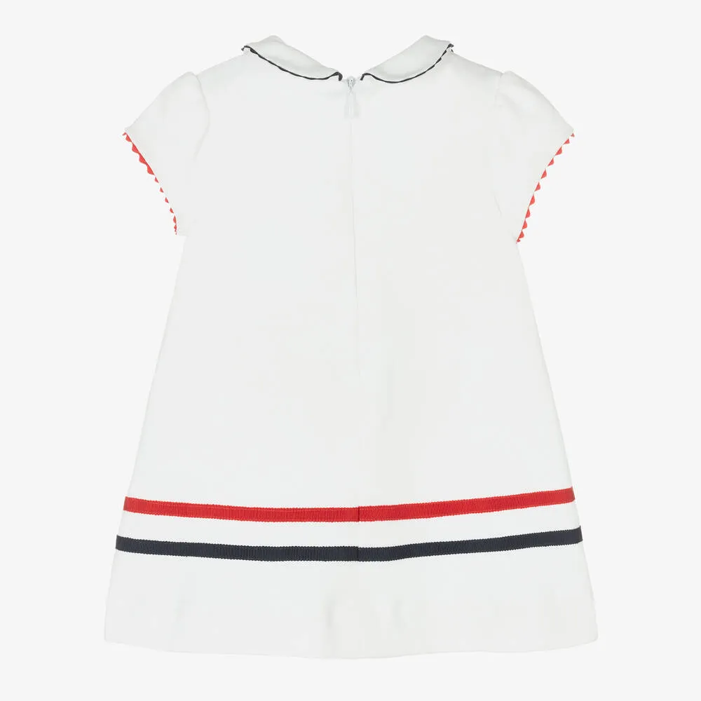 Girls White Cotton Jersey Dress