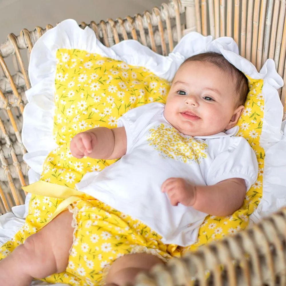 Girls Yellow Cotton Shorts Set