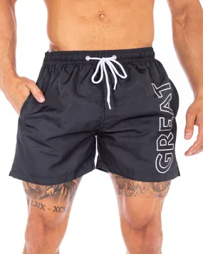 Great I Am Black beach shorts