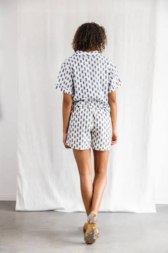 Jyoti Fair Works Shorts Sitara Ikat White