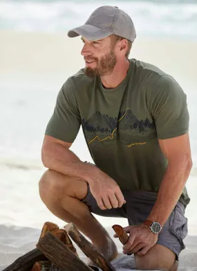 Khaki Graphic Print T Shirt
