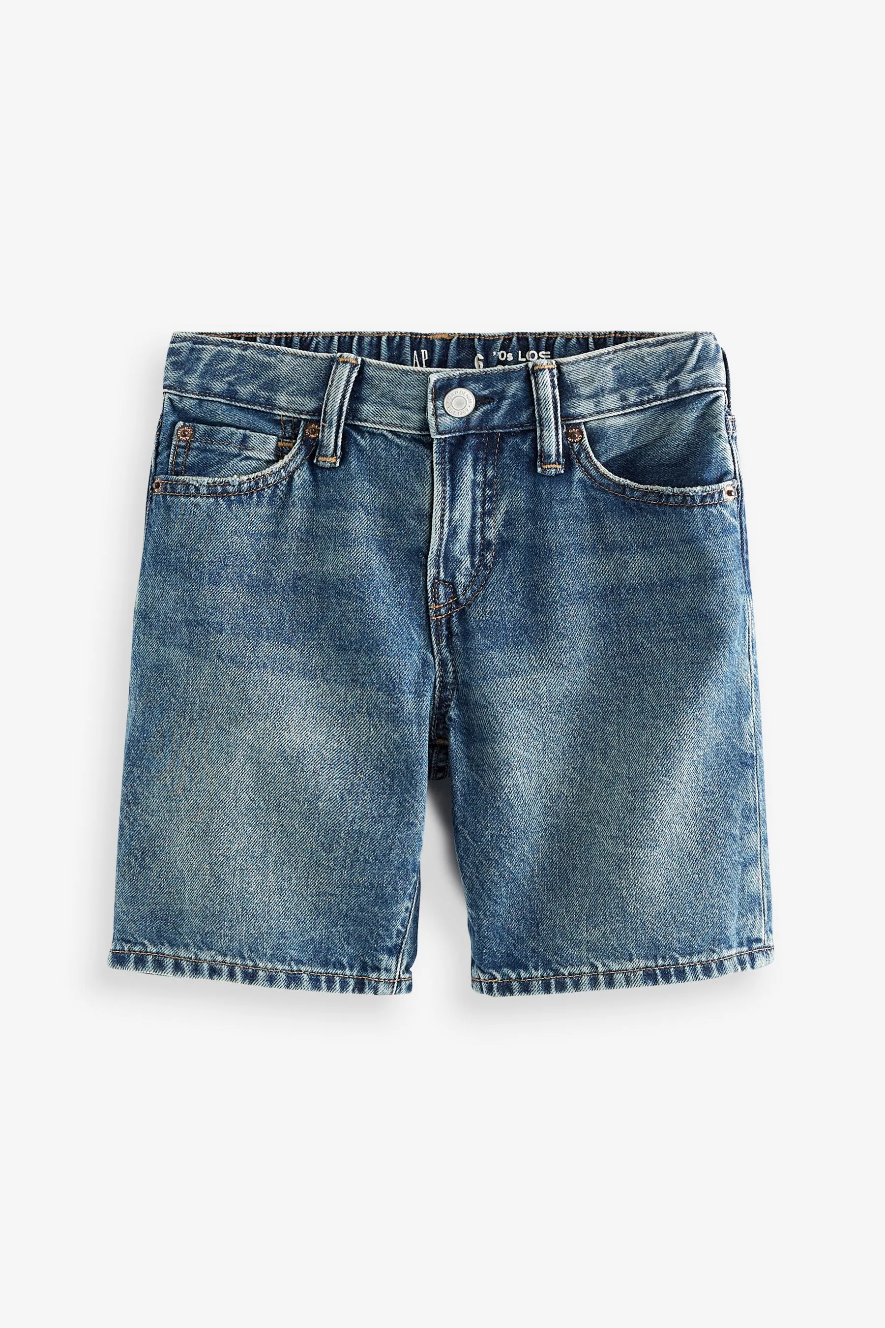 Mid Wash Blue Blue Loose Denim Shorts