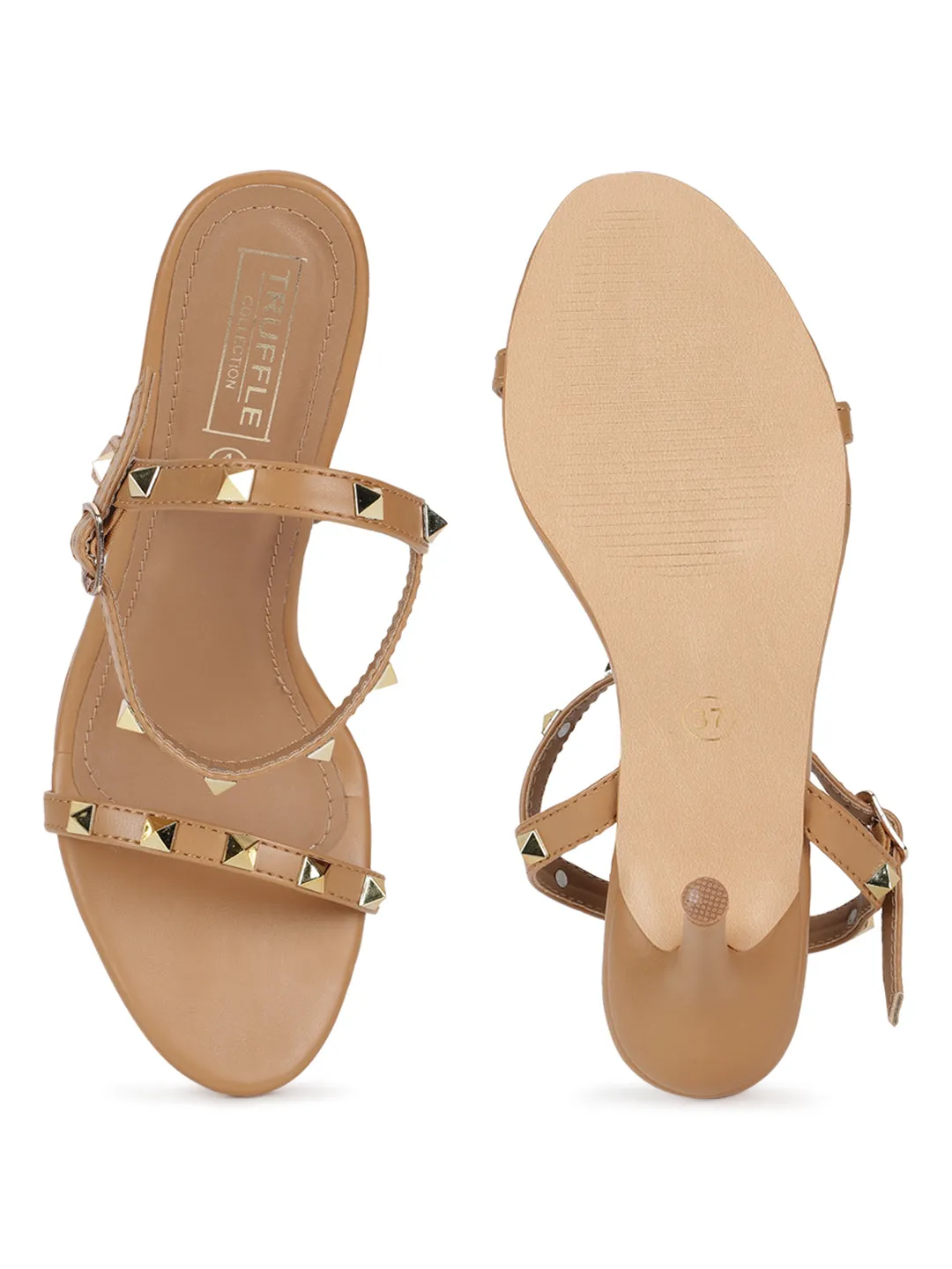 Nude PU Studded Stiletto Sandals (TC-SLC-LK711-NUD)