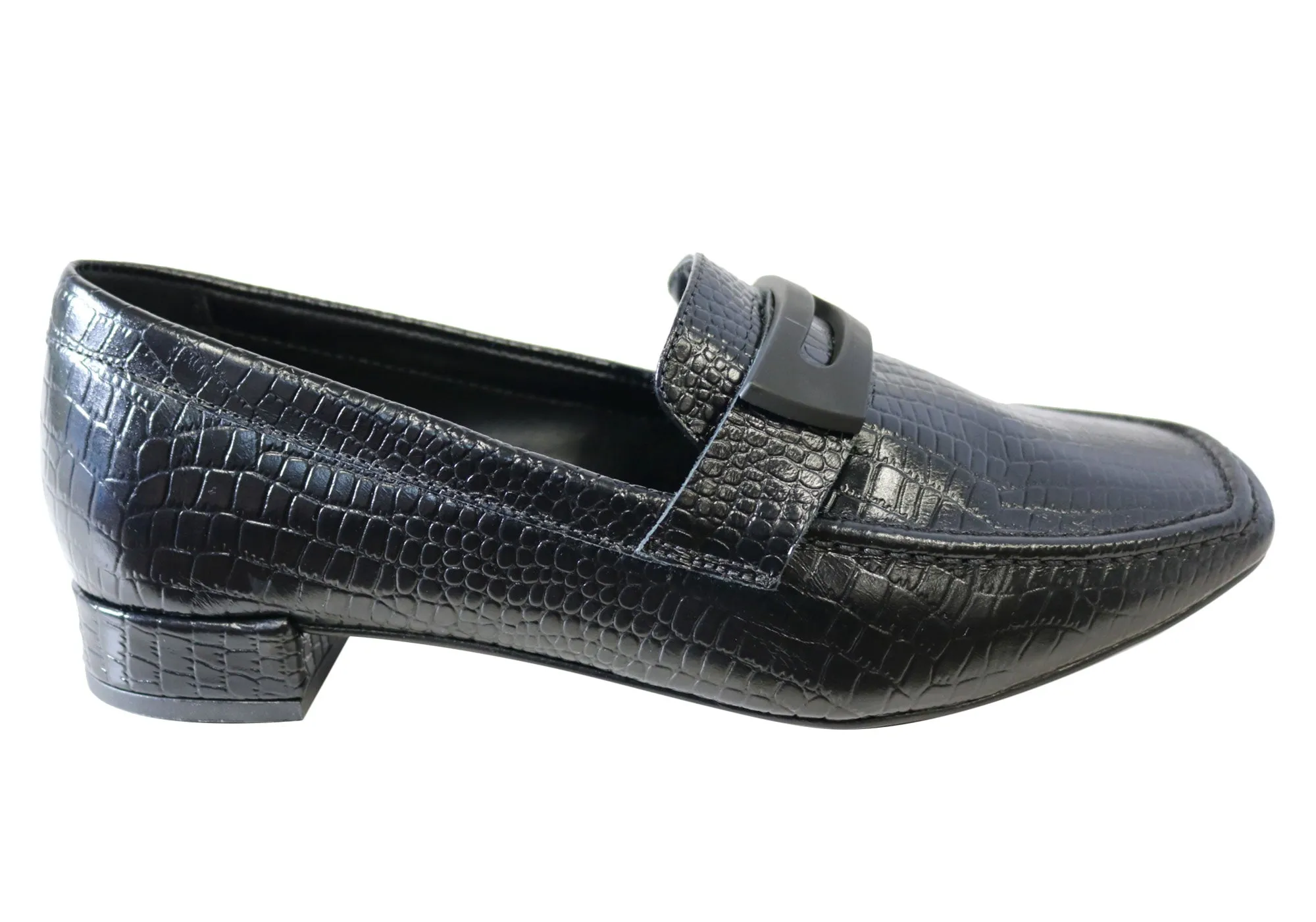 Orcade Pinza Womens Leather Low Heel Shoes Made In Brazil