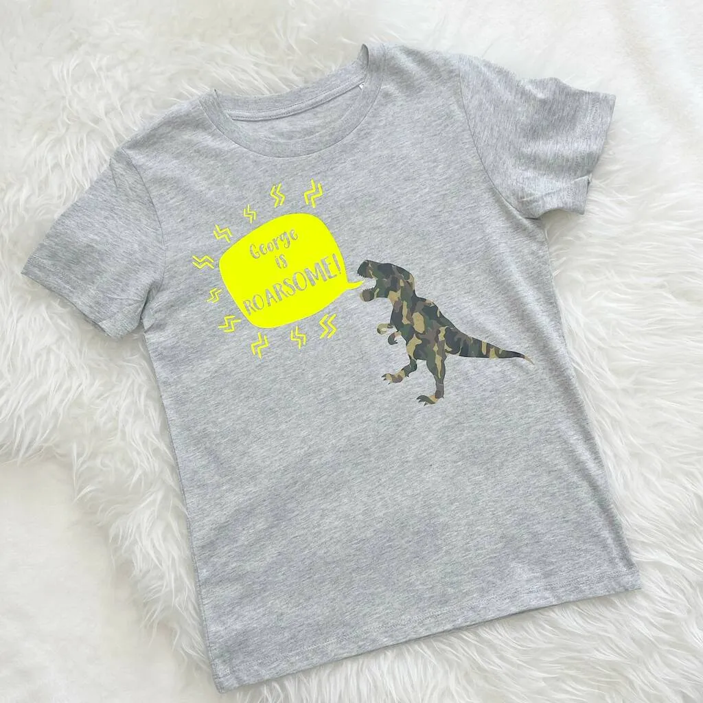 Personalised Roarsome Dinosaur T Shirt