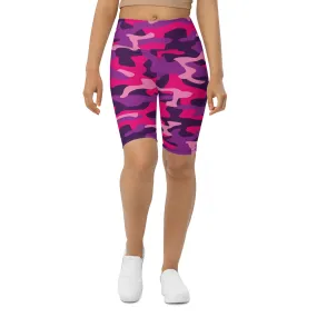 Pink & Purple Camo Biker Shorts