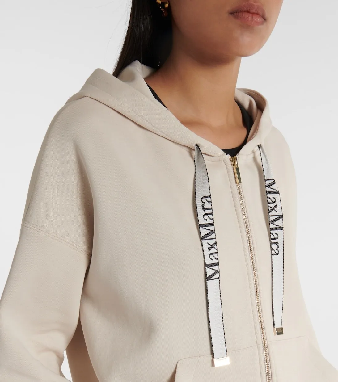 S Max Mara  |Long Sleeves Plain Logo Hoodies & Sweatshirts