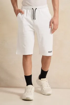 Senior Boys White Lounge Active Shorts