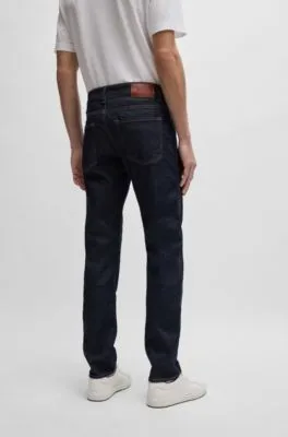 Slim-fit jeans in dark-blue comfort-stretch denim