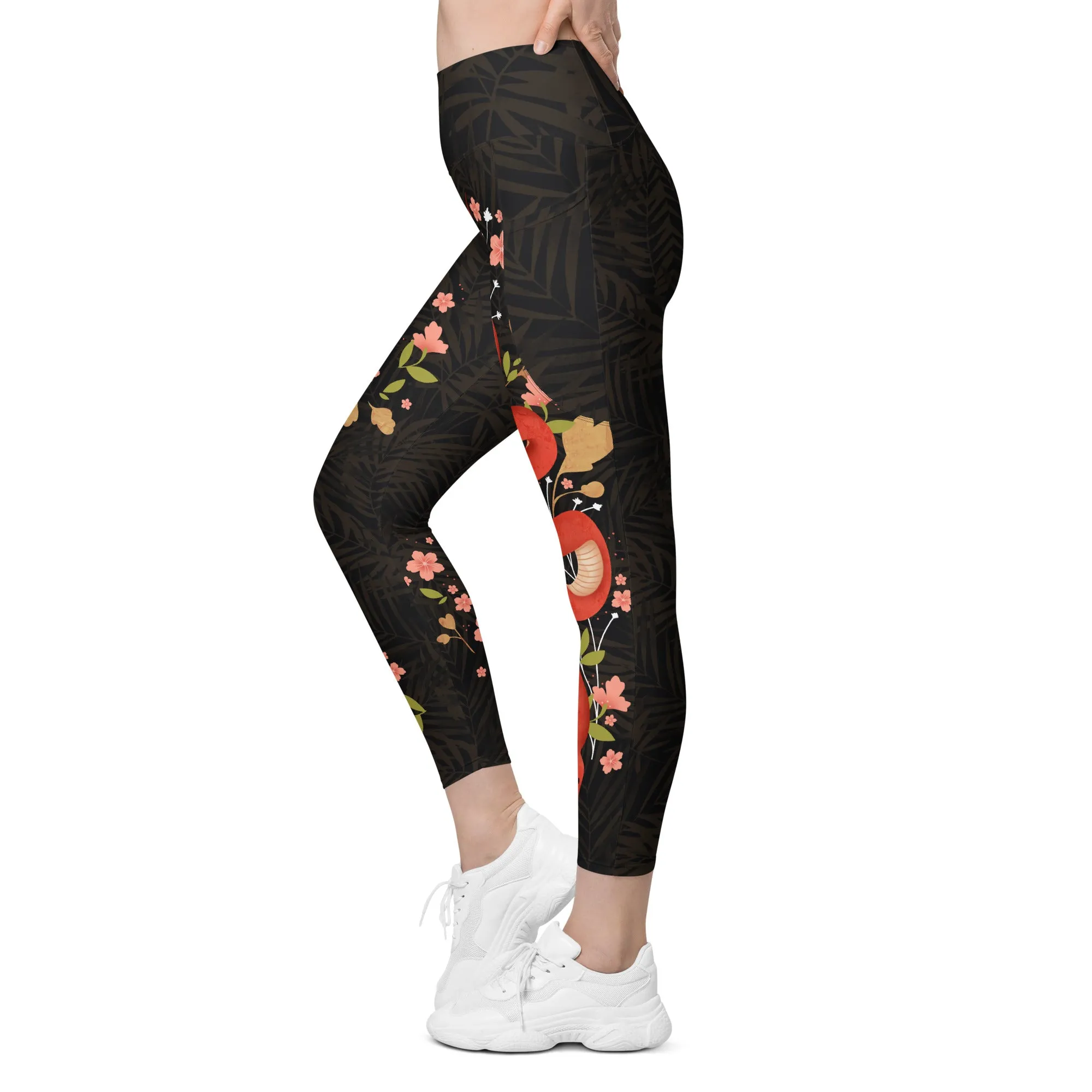 Snakes & Flowers Leggings With Pockets