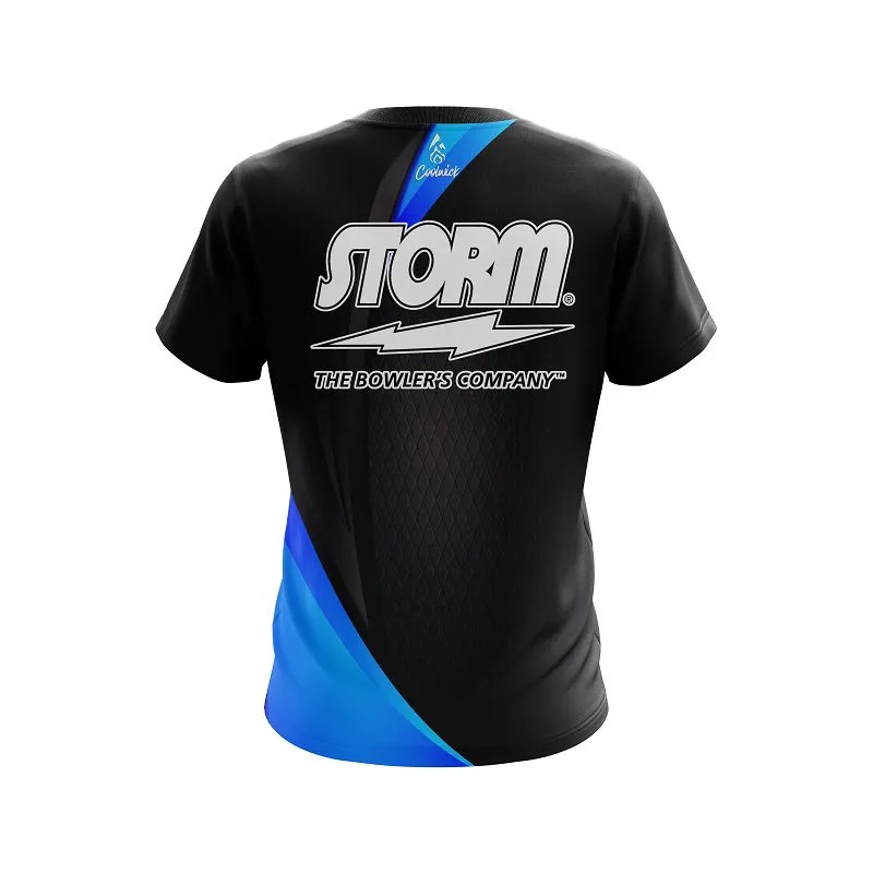Storm Carbon Blue Swirl CoolWick Bowling Jersey