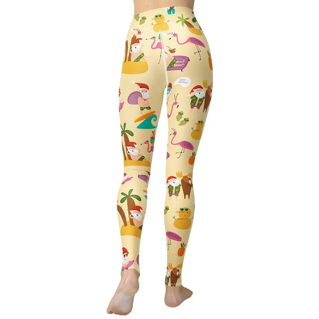 Summery Christmas Yoga Leggings