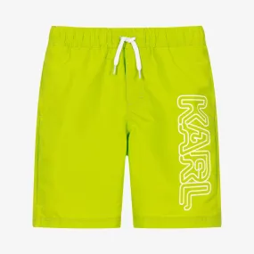 Teen Boys Green Logo Swim Shorts