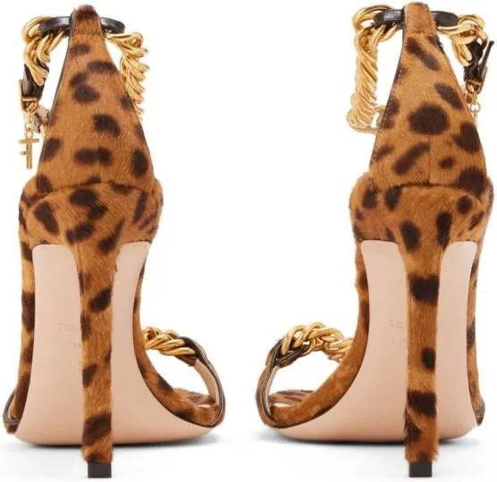 TOM FORD Zenith 105mm calf-hair sandals Brown