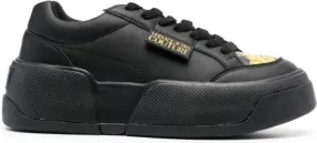 Versace Jeans Couture logo-patch round-toe sneakers Black
