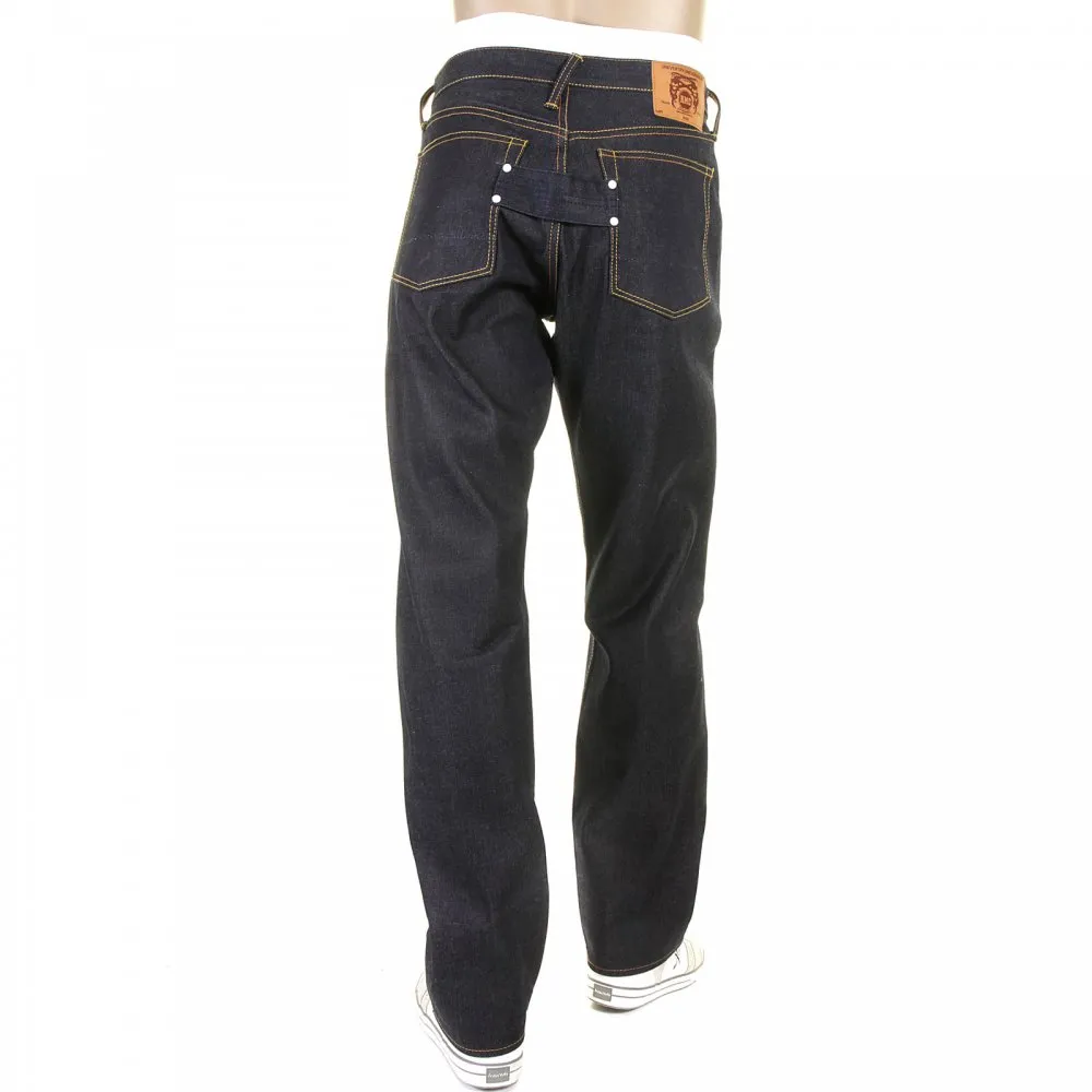 Vintage Fit Dark Indigo Raw Dry Denim Jeans for Men